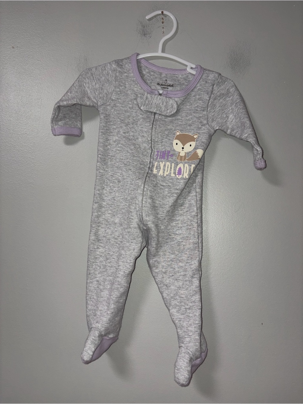 The Peanut Shell Gray Squirrel Tiny Explorer Zip Footie Sleeper Girls 3M